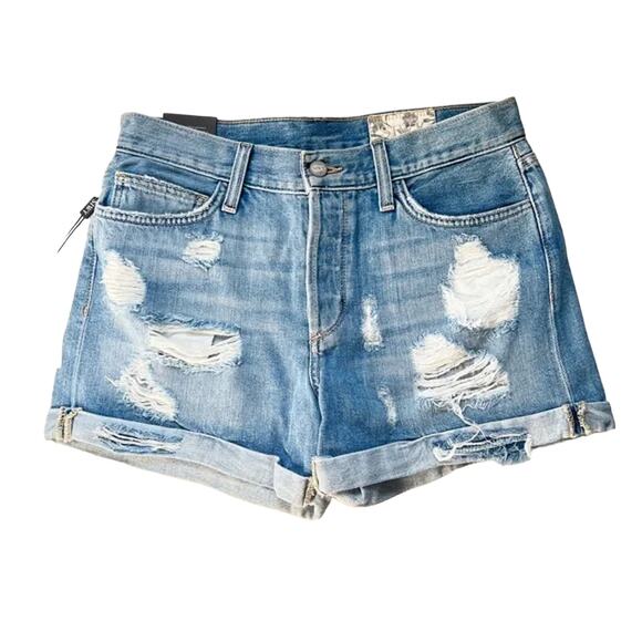 Siwy Denim Bertha Distressed High Rise Boyfriend Denim Shorts Size 24 NWT $175 - Picture 3 of 7